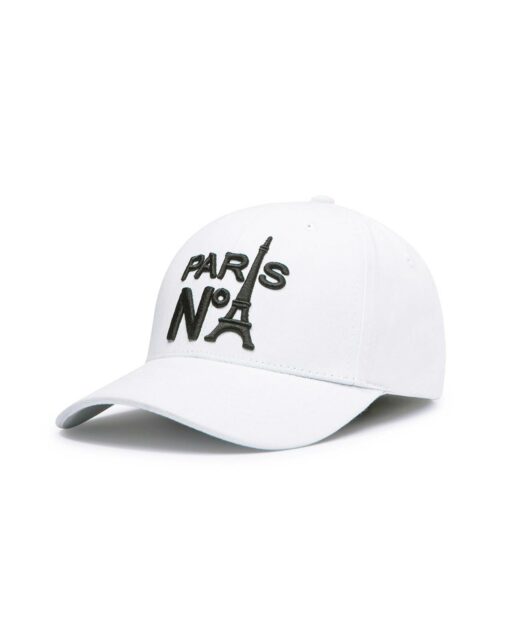 CASQUETTE BASEBALL PL'AD PARIS BLANCHE/BRODÉE PARIS N°1 NOIR