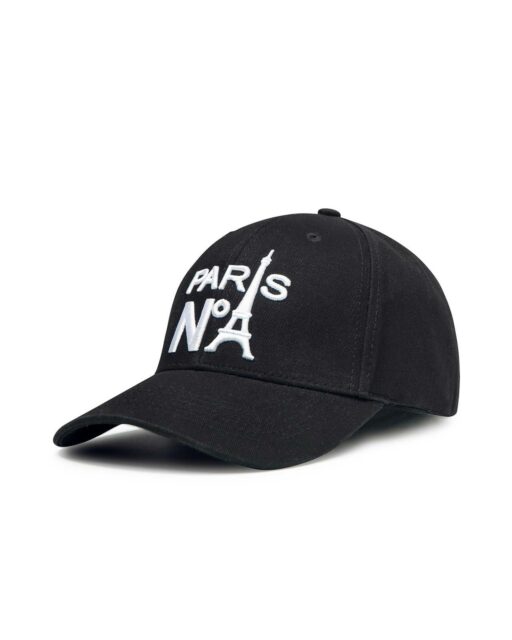 BASEBALL CAP PL'AD PARIS BLACK/EMBROIDERED PARIS NO. 1 WHITE